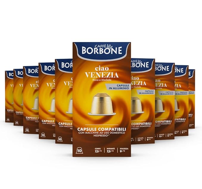 Caffe Borbone Aluminum Coffee Pods, Ciao Venezia, Medium Roast, Full-Bodied and Sweet, Genuine