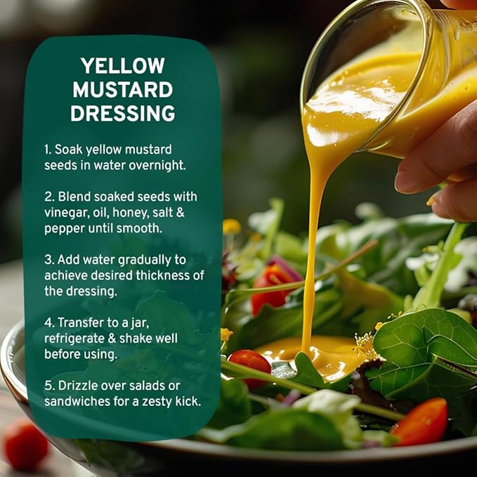 HANDPICK Yellow Mustard Seed (397g/14oz) Non GMO, Gluten Free, 100% Raw, Sourced from India, For