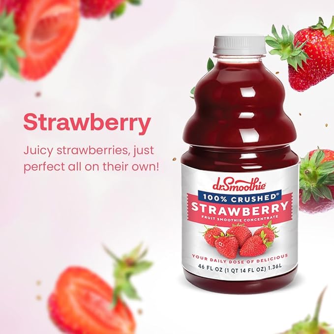 Dr. Smoothie 100% Crushed Strawberry ??No Added Sugar, Made with Real Fruits/Fruit Juice ??Vegan
