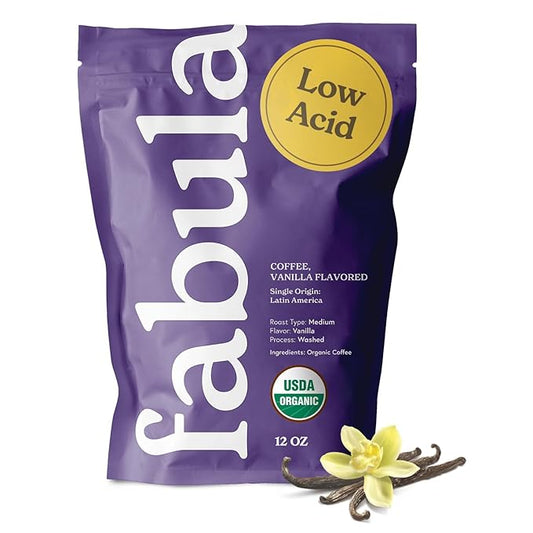 Fabula Vanilla Flavored Organic Coffee Freshly Ground - Organic - Low Acid - Single Origin