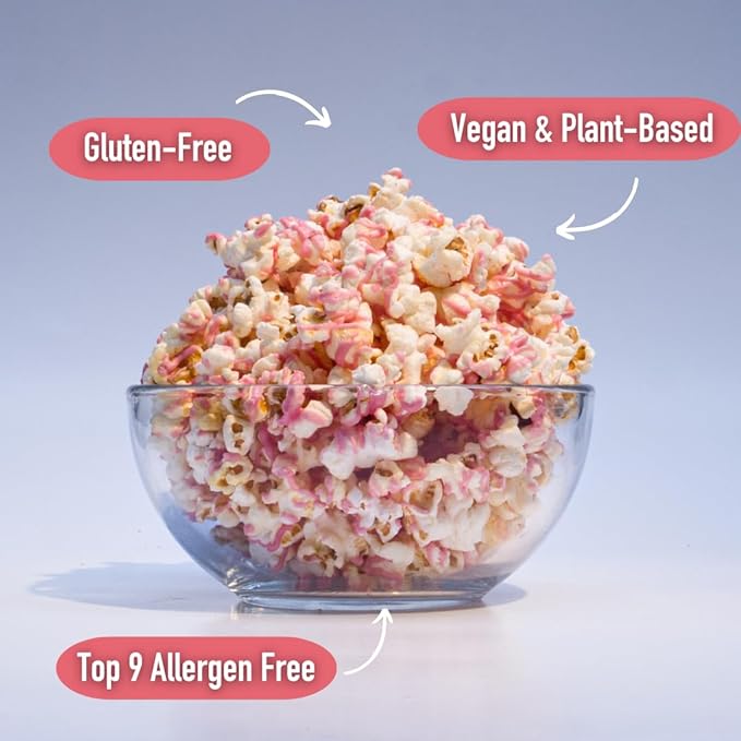Safe + Fair Food Company Plant-Based Gourmet Strawberry Flavored Popcorn - Strawberry Shortcake