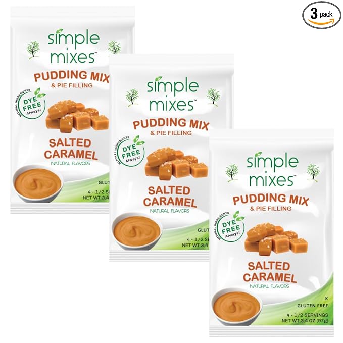Simple Mixes Natural Instant Pudding & Pie Filling Mix, Healthy Snack, Salted Caramel