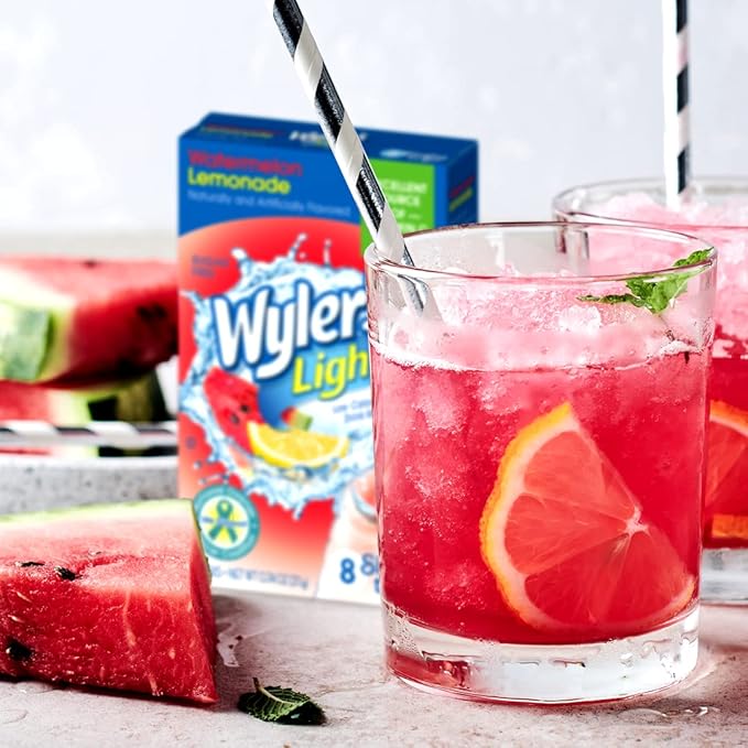 Wyler's Light Singles To Go Powder Packets, Water Drink Mix, Watermelon Lemonade, 96 Servings, 8