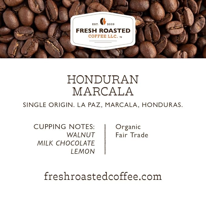 Fresh Roasted Coffee, Organic Honduran Marcala | USDA Organic, 100% Single Origin, Kosher | Medium