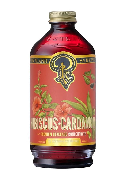 Portland Syrups Hibiscus Cardamom Syrup - Craft Exquisite Cocktails, Mocktails, Tea, Soda, Coffee