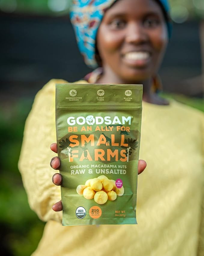 GoodSAM Organic Roasted Macadamia Nuts 0.5 lb, Salted, Gluten Free, Non GMO, Vegan, Keto