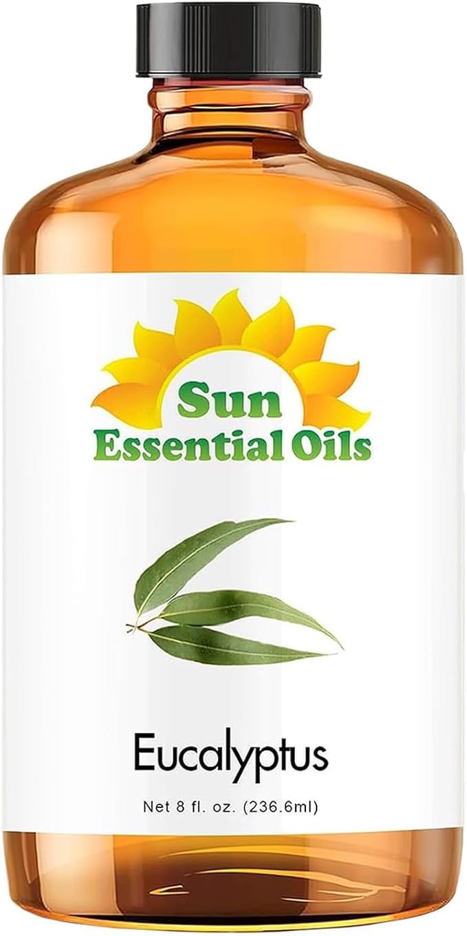 Sun Essentials Oils - 8 oz Eucalyptus Essential Oil with Dropper for Diffuser, Skin, Aromatherapy