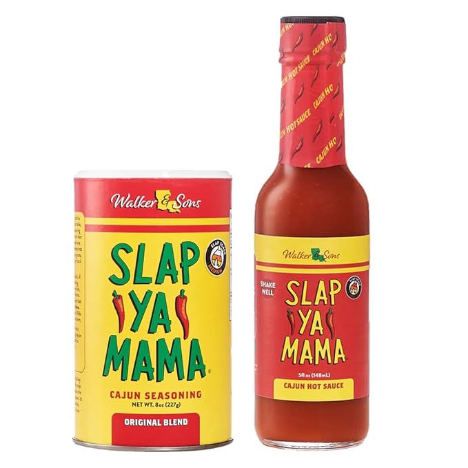 Slap Ya Mama Louisiana Style Variety Pack, Cajun Original Blend Spice Mix 8 Ounce Can and Cajun Hot