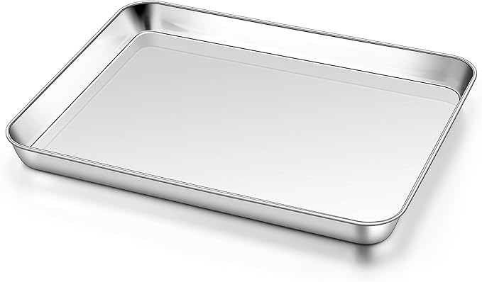 Homikit 1 Pack Baking Sheet, 9 x 13 Inches Stainless Steel Quarter Sheet Pan Set for Baking Cooking
