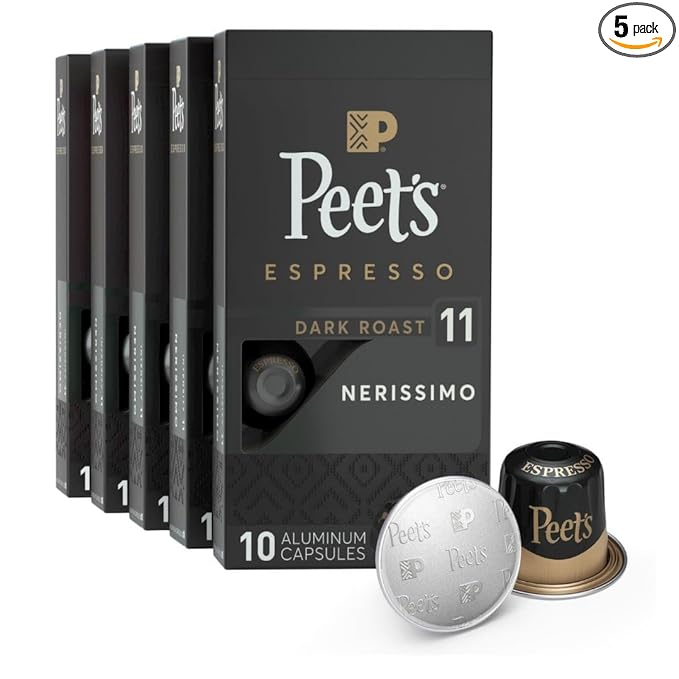 Peet's Coffee, Dark Roast Espresso Capsules, Compatible with Nespresso Original Machine - Nerissimo