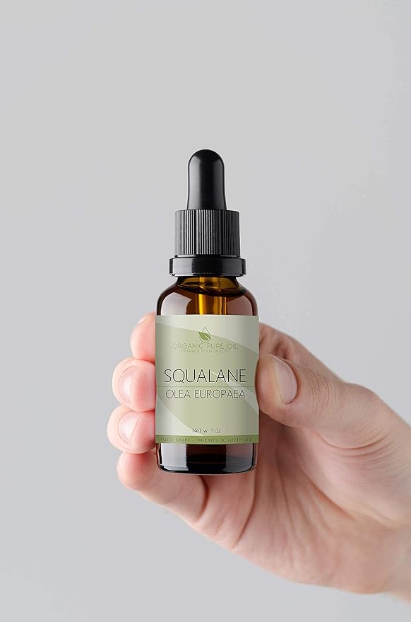 Squalane Oil - 1 oz - 30ml Glass & Dropper - Pure, Plant-Derived, Non GMO, Refined Squalene from