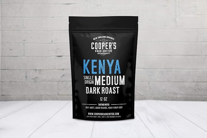 Kenya AA Medium Dark Roast Coffee Beans, Single Origin Whole Bean Coffee, Full Bodied Gourmet