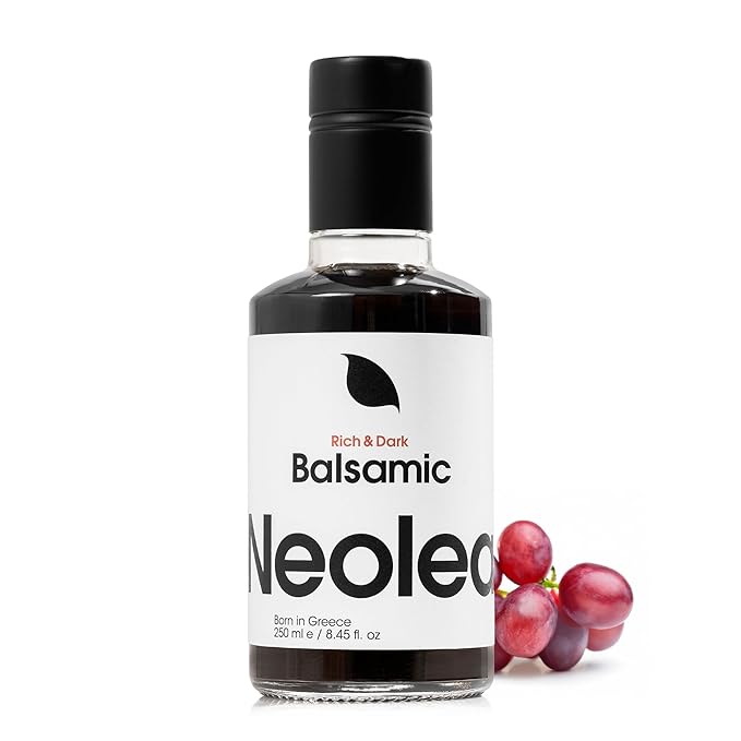 Neolea Dark Balsamic Vinegar from Greece - Made from 70% Grape Must & Red Wine Vinegar Aged in