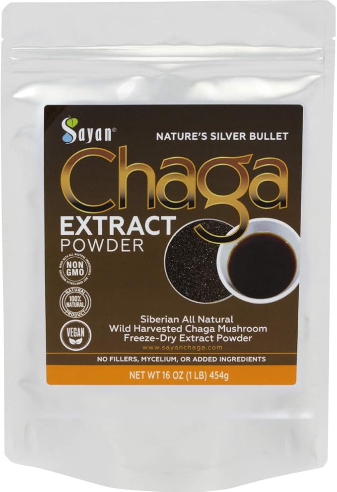 Sayan Chaga Mushroom Extract Powder (1 Lb) ??Freeze Dried Siberian Wild Harvested - Organic
