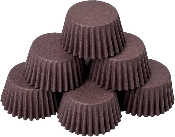 qiqee 600 Count Mini Cupcake Liners Coffee Muffin Liners Food Grade Baking Cups Paper No