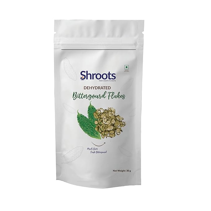SHROOTS Dehydrated Bittergourd Flakes Pure Vegetarian Gluten-Free No Added Salt Easy Cooking