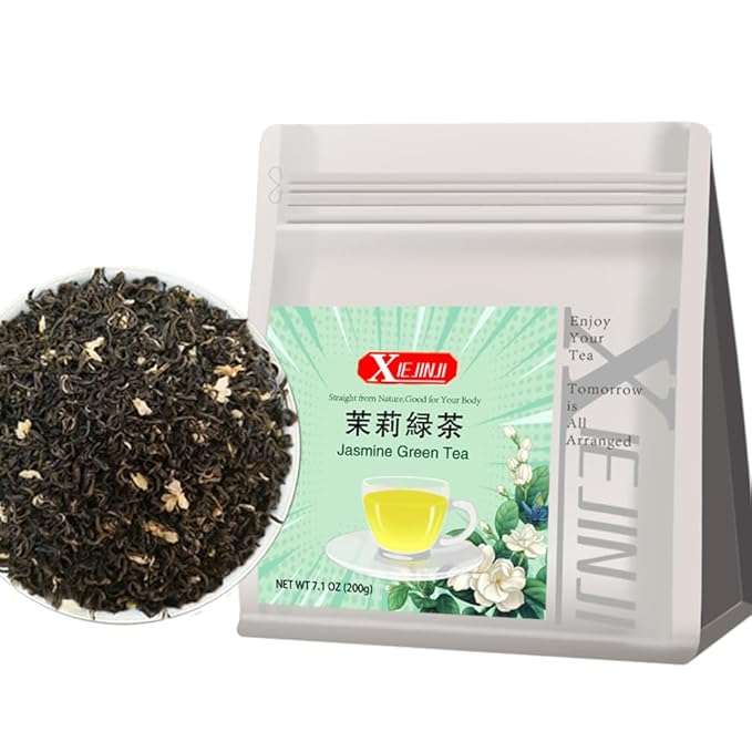 XIEJINJI Jasmine Tea Loose Leaf, 7.1 oz(200g), 100% Pure Natural Jasmine Flower, Traditional