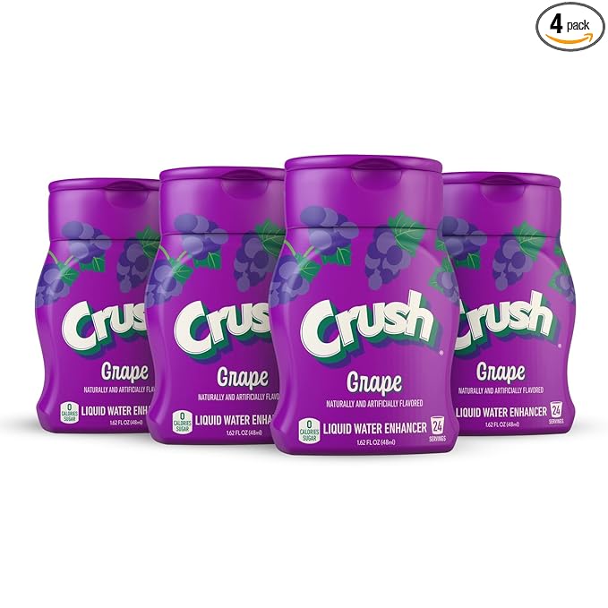Crush, Grape, Liquid Water Enhancer - New, Better Taste! (4 Bottles, Makes 96 Flavored Water