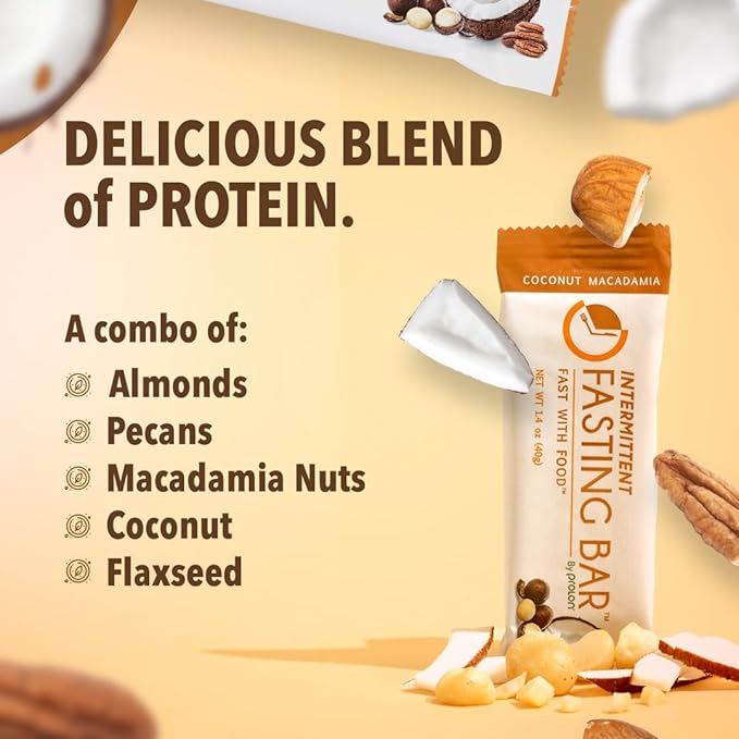 Prolon Fasting Bars | 5g Protein, 7g Fiber | Keto-Friendly, Gluten-Free, Dairy-Free, Plant-Based |