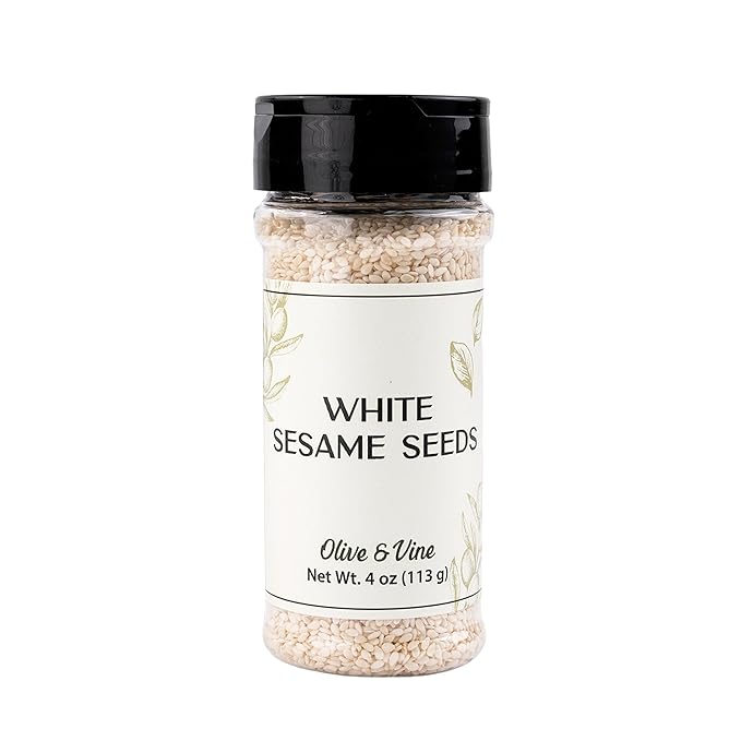 Olive & Vine White Sesame Seeds, Nutty Flavor, For Baking & Cooking, Rich Tradition, Authentic