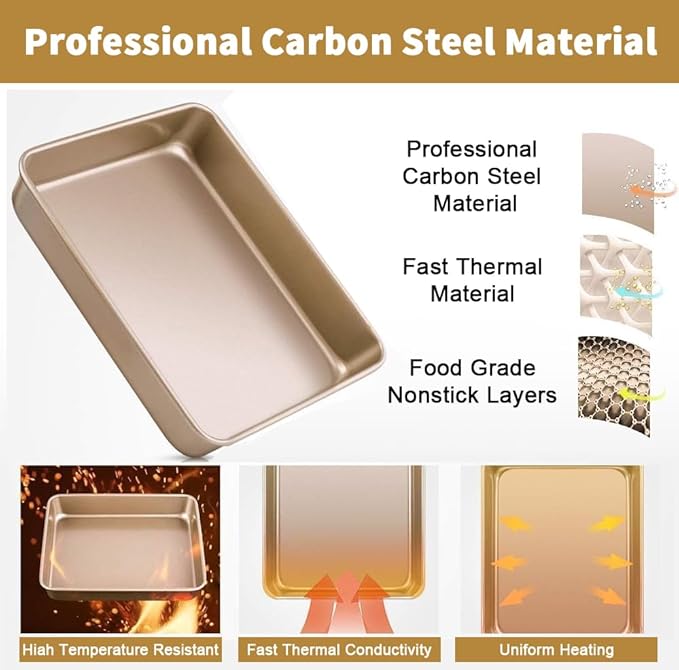 AMAGABELI GARDEN & HOME Nonstick Deep Baking Pans for Oven Tray Cake Carbon Steel Pan Baking Sheets