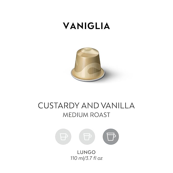 Nespresso Capsules Original Line, Vaniglia, Medium Roast Espresso Coffee, 50 Count Espresso Coffee