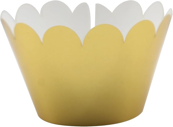 KPOSIYA Set of 100 Artistic Bake Cake Cups Filigree Little Vine Lace Laser Cut Cupcake Wrapper