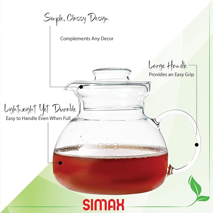 Simax Glass Teapot For Stovetop: Glass Tea Kettle For Stove Top - Tea Pots For Stove Top - Stovetop