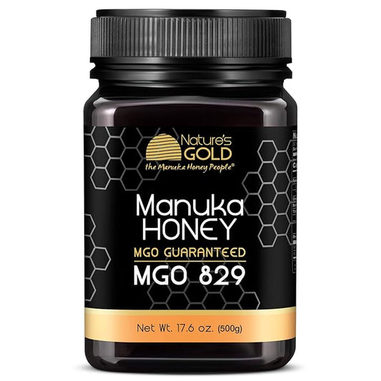 Nature’s Gold Raw Manuka Honey, MGO 829+ | Authentic MGO, Australian Honey, Non-GMO, 100% Pure
