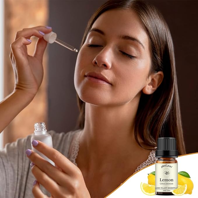 yethious Lemon Essential Oils for Diffuser & Aromatherapy Pure Lemon Oil for Skin, Hair Gift Oils