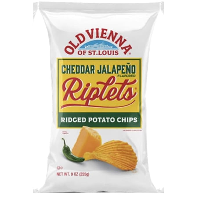 Old Vienna of St. Louis Ridged Potato Chips 9oz Bags Spicy Variety (4 Pack) Snack Box by TranadaCo