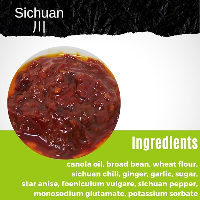 NPG Premium Sichuan Pixian Broad Bean Chili Paste with Red Chili Oil 7 Oz, Salty Fermented Hongyou