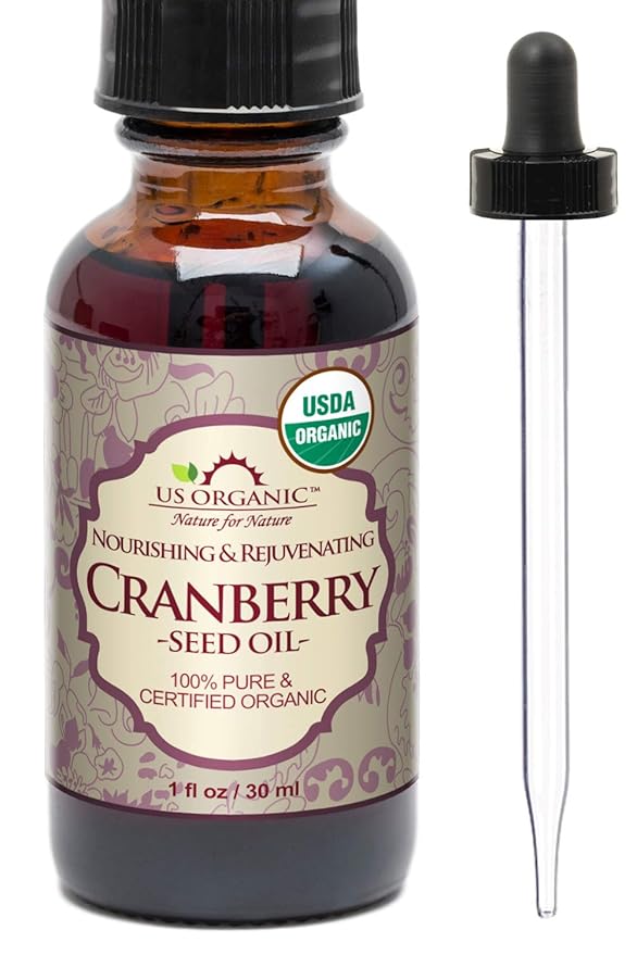 US Organic Cranberry Seed Oil, USDA Certified Organic,100% Pure & Natural, Cold Pressed Virgin