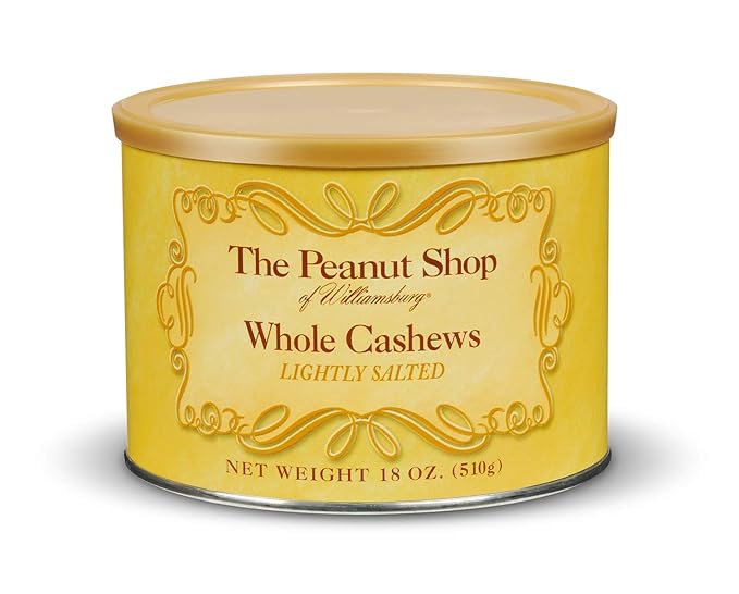 The Peanut Shop of Williamsburg Salted Cashews, 18 Ounce (81356)