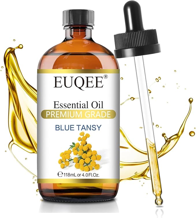 Blue Tansy Essential Oil 118mL/4oz Pure Blue Tansy Oil Premium Essential Oil for Diffuser, Soap