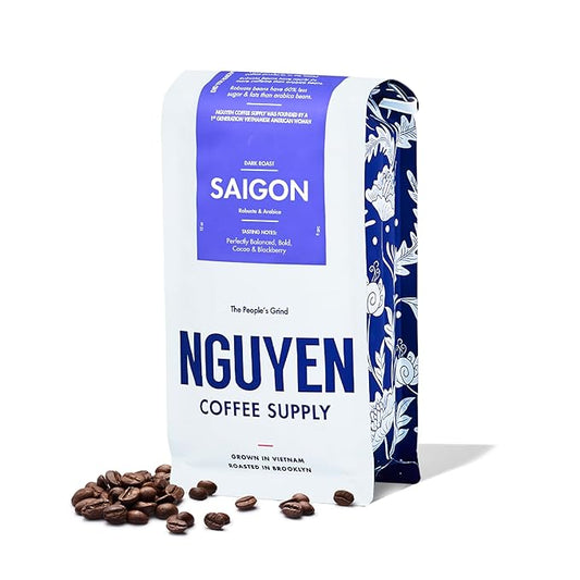 Nguyen Coffee Supply - Saigon Robusta & Arabica Blend: Dark Roast Premium Whole Coffee Beans