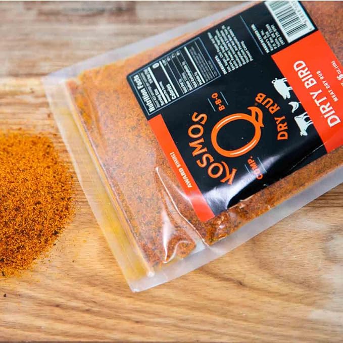 Kosmos Q Dirty Bird BBQ Dry Rub, Sweet and Spicy Seasoning with Brown Sugar, Red Pepper, Garlic &