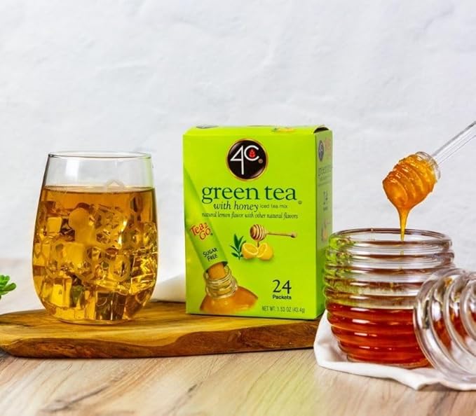 4C Powder Drink Stix, Green Tea 500 Count, Bulk Buy, Singles Stix, On the Go, Refreshing Water