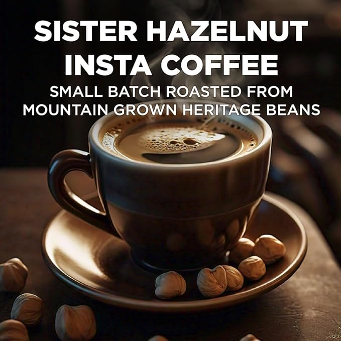 Maud's Sweet Hazelnut Flavored Instant Coffee, 26 ct, 100% Arabica Coffee, Medium Roast, Instant