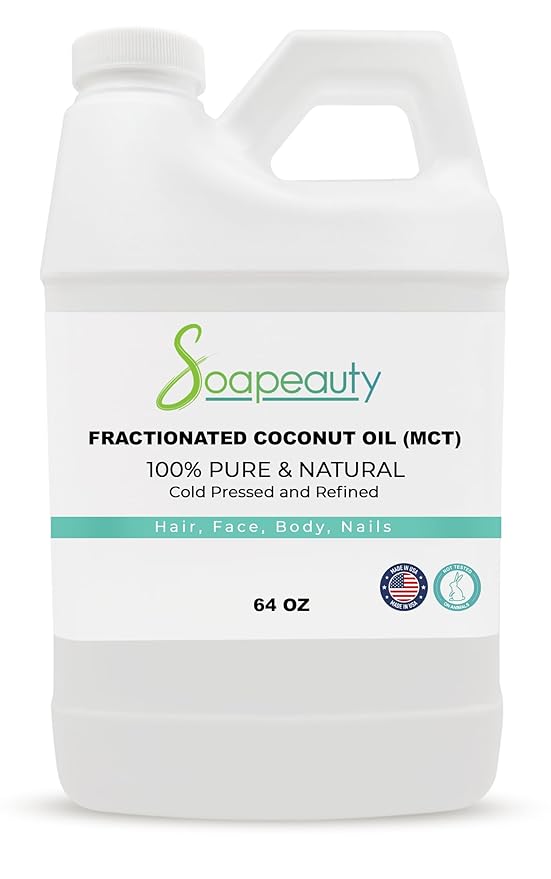 Soapeauty FRACTIONATED Coconut Oil Cold Pressed Refined | 100% Natural Available in Bulk | Carrier