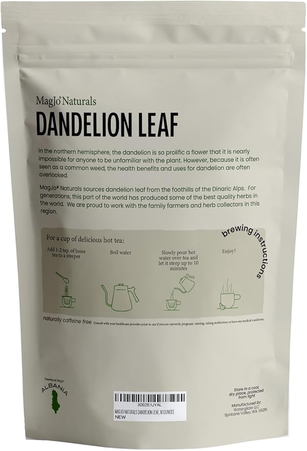 MagJo Naturals Wild-Harvest Dandelion Leaf (16 ounces) Cut & Sifted, Non-irradiated, Taraxacum