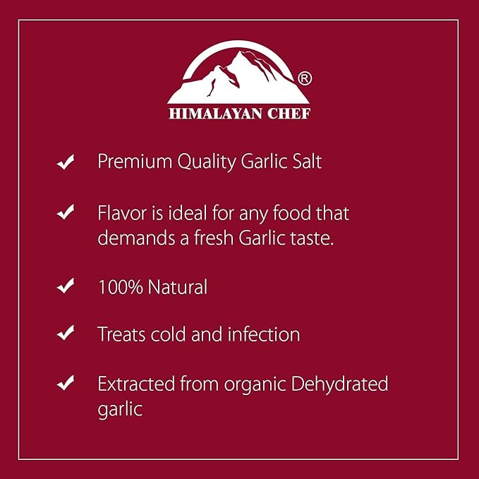 Himalayan Chef Garlic Salt, Plastic Shaker-12.35 Oz