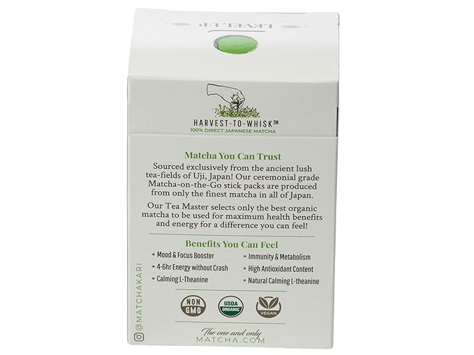 Matcha Green Tea Powder Single Serving Sticks, Dr. Weil's Ceremonial Organic Matcha Powder Singles
