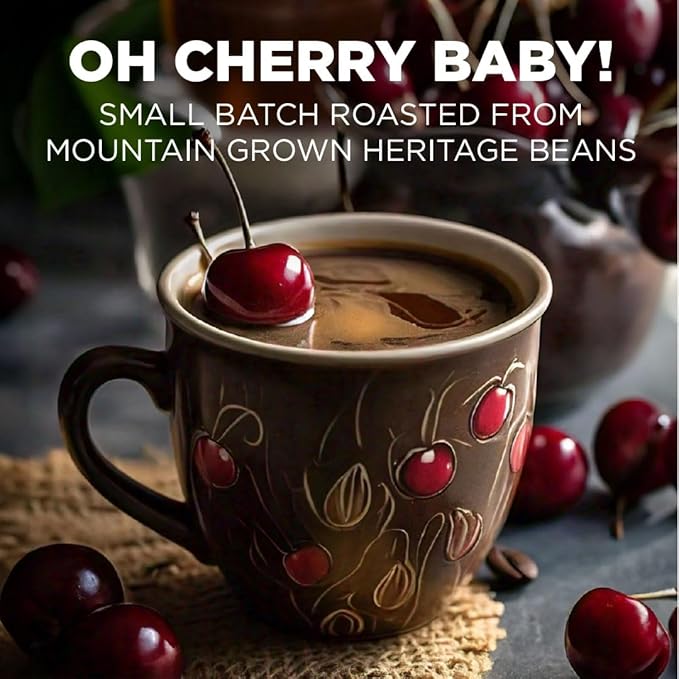 Maud's Cherry Flavored Coffee Pods, 50 ct, Medium Roast Flavored Coffee in Recyclable Single Serve