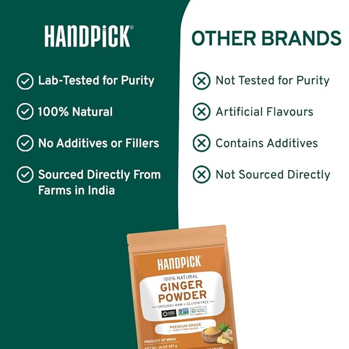 HANDPICK Ginger Powder (14oz/397g) No Additives, No Preservatives, No Fillers | Ginger Root Powder