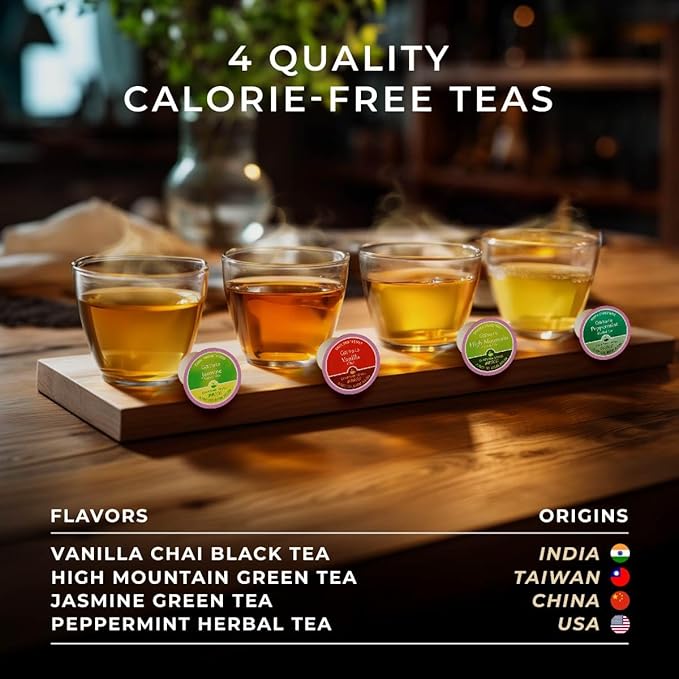 Gya Tea Co Evening Calm Tea Gift Set (60 ct) - Assorted Tea Pod Variety Pack with Vanilla Chai