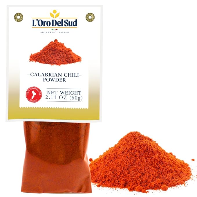 Calabrian Chili Powder, 2.11 oz (60 g), Hot Chili Pepper Powder, Product of Italy, All Natural