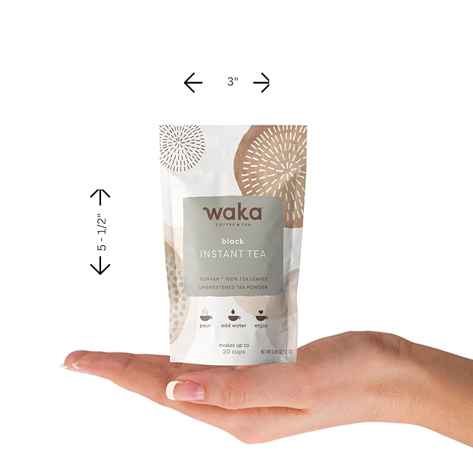 Waka Instant Black Tea Mix, Kenyan - 100% Tea Leaves, No Additives, Unsweetened Sample/Travel Size