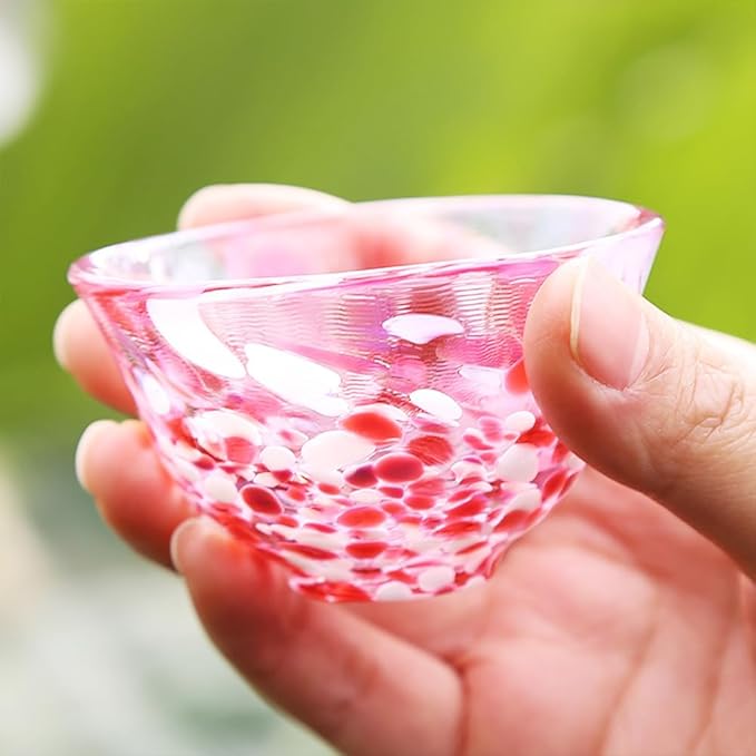 Japanese Handcrafted Sake Glass Set, Artisan Glassware for Cold Sake and Shochu, Made in Japan