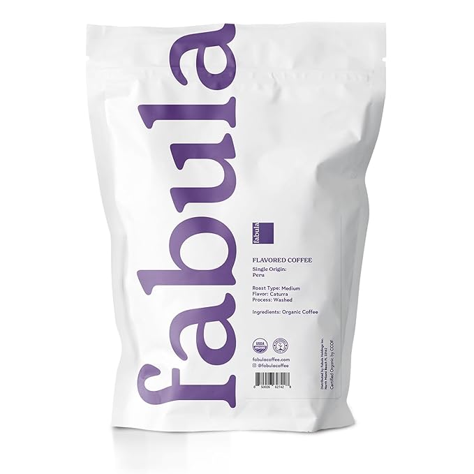Fabula Chocolate Nut Flavored Organic Coffee Freshly Ground - Organic - Low Acid - Single Origin